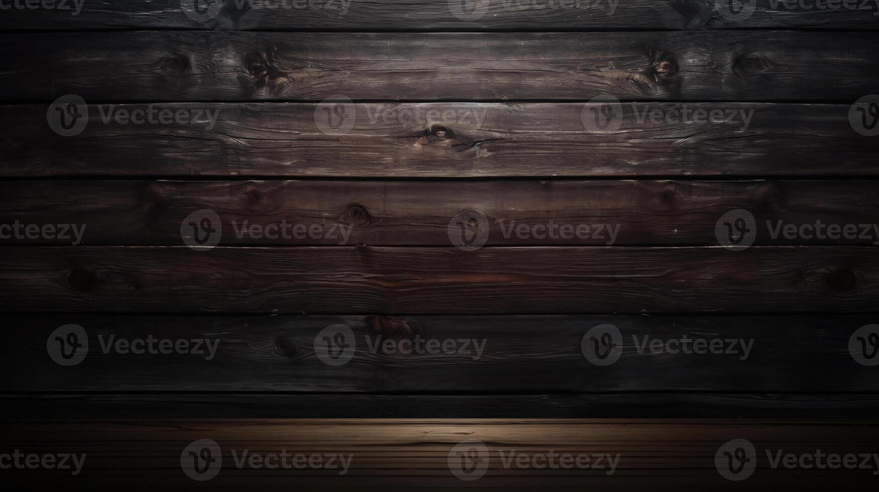 AI generated Table, plane, wooden surface with wooden background for your design of fast food, meat, drinks or tools. Rustic background for your design photo