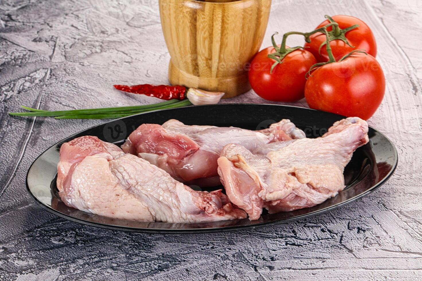 Raw turkey shoulder wing for cooking photo