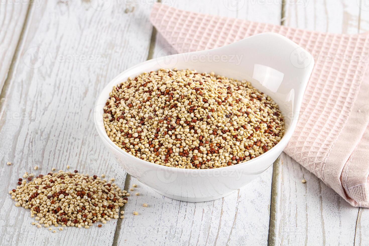 Raw dry quinoa cereal grain photo