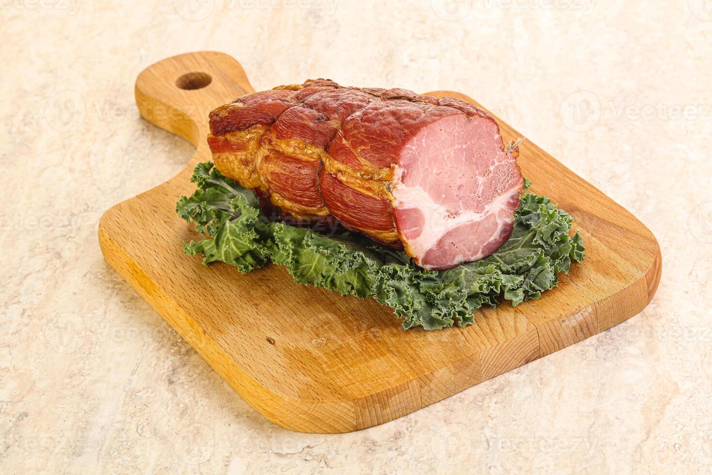 Delicous pork cured meat isolated photo