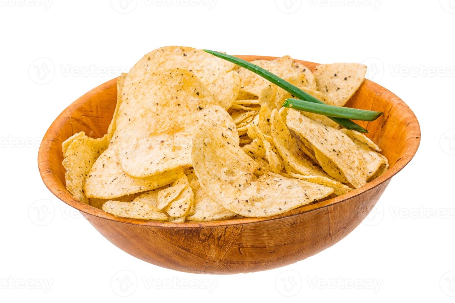 Potato chips in the bowl photo