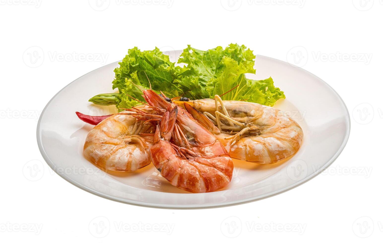 Boiled king prawns photo