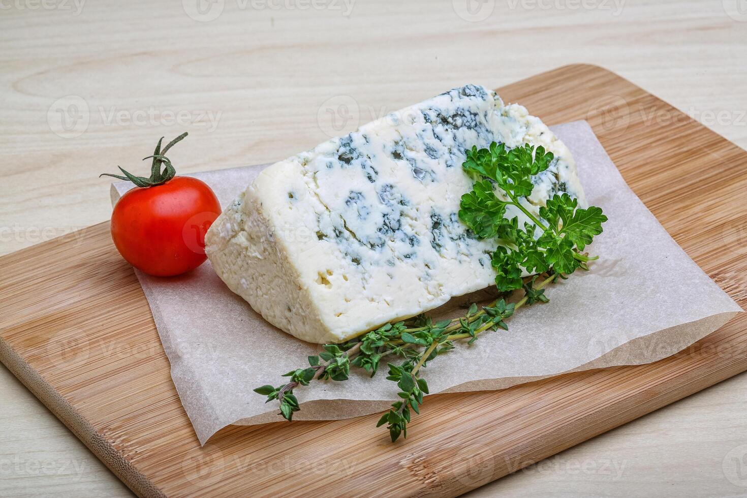 Blue cheese in the plate photo