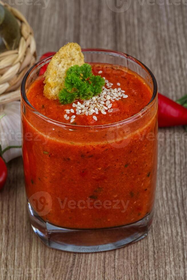 Gazpacho tomato soup photo
