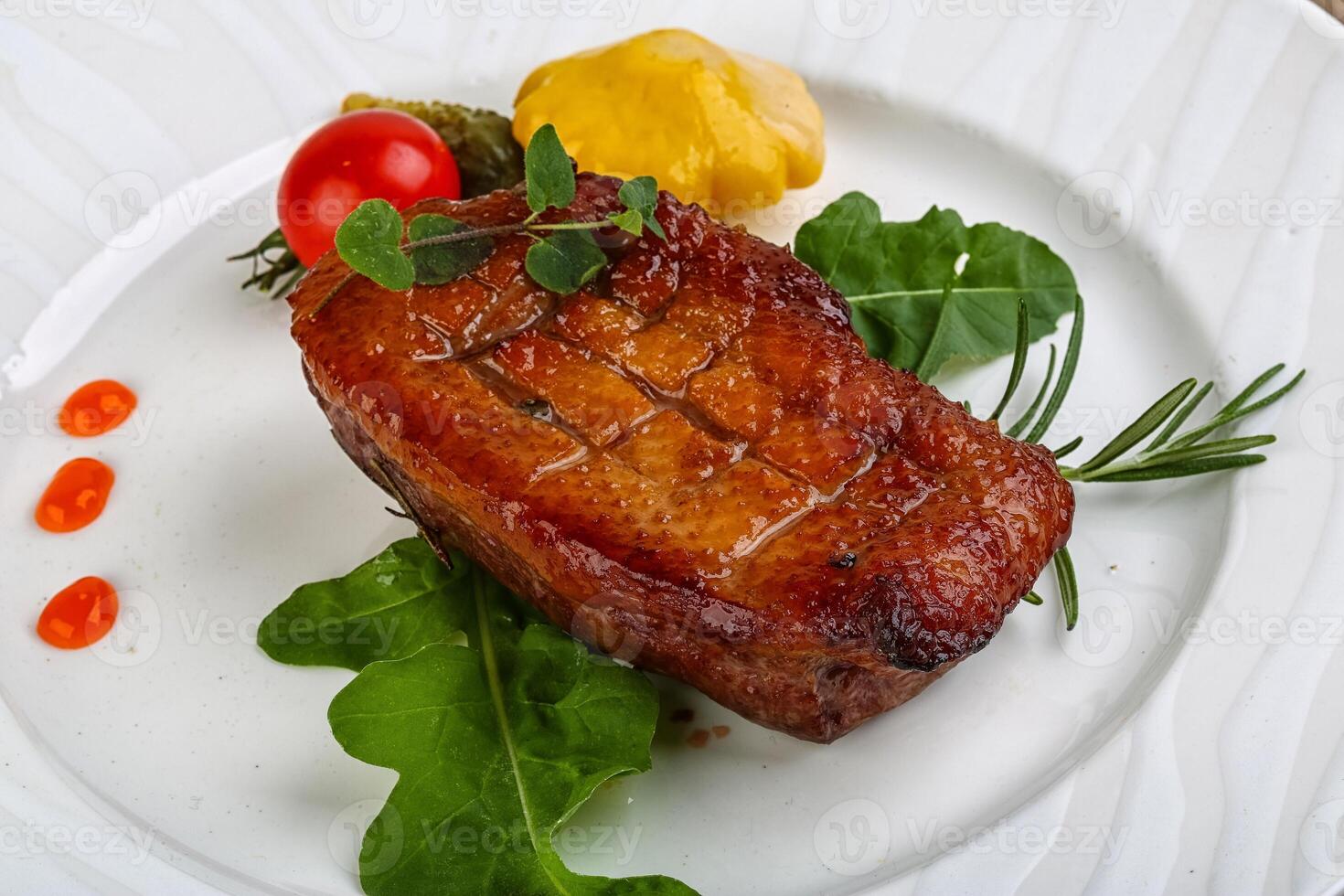 Roasted duck breast photo