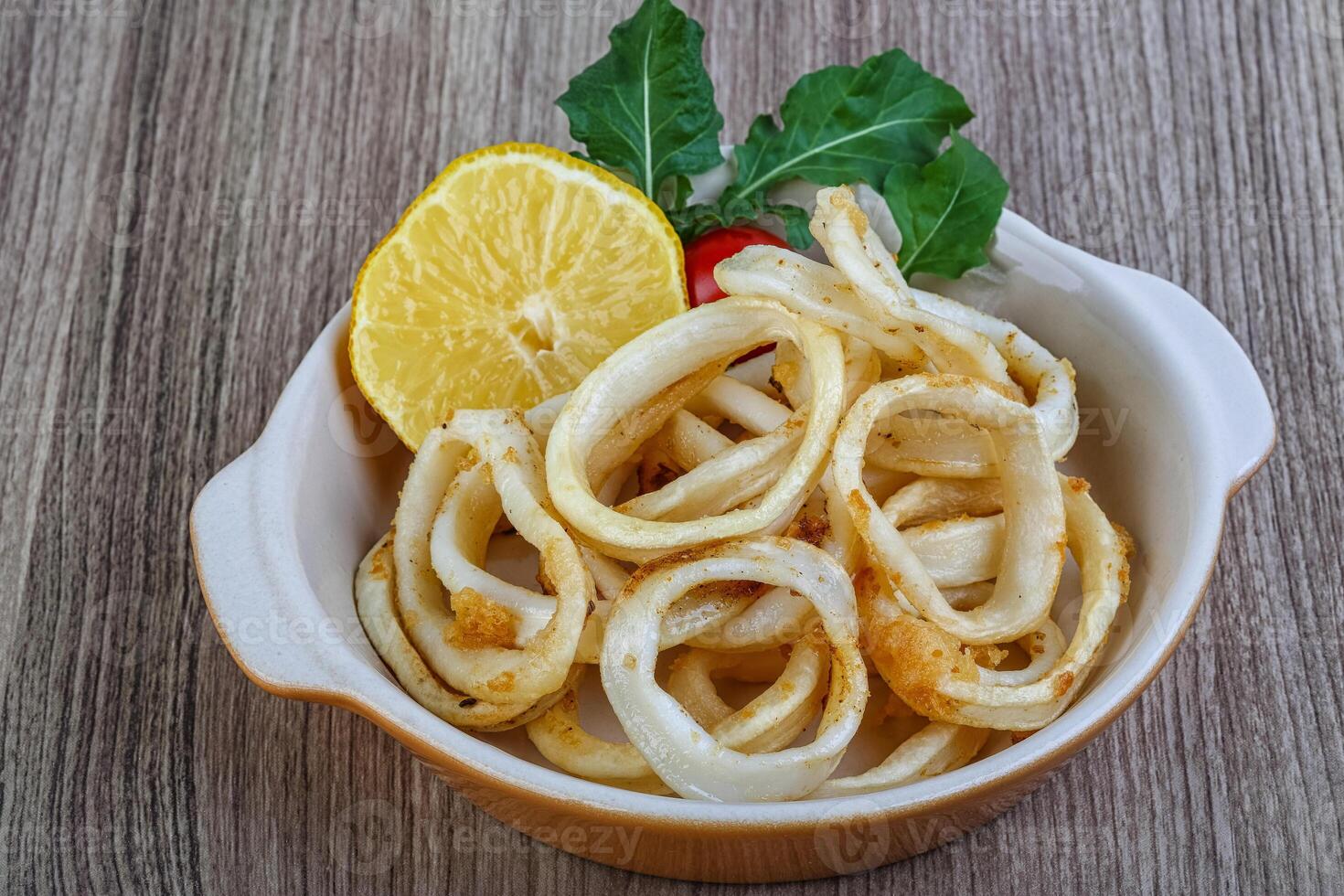 Squid rings in the bowl photo