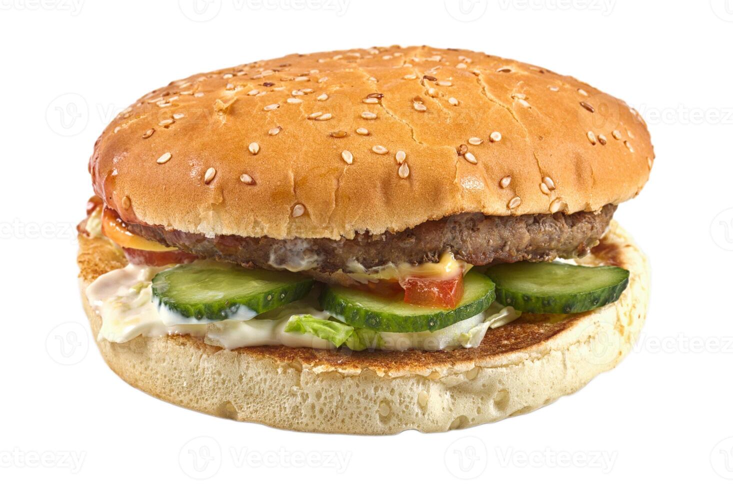 hamburger isolated on white photo