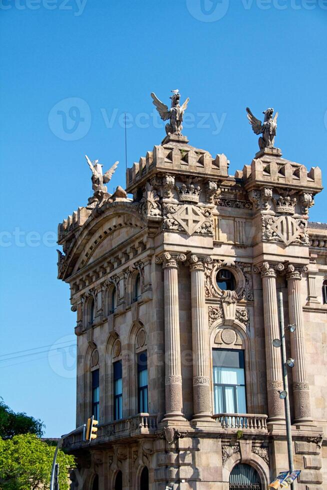 Aerial view of Barcelona and its skyline, Spain photo