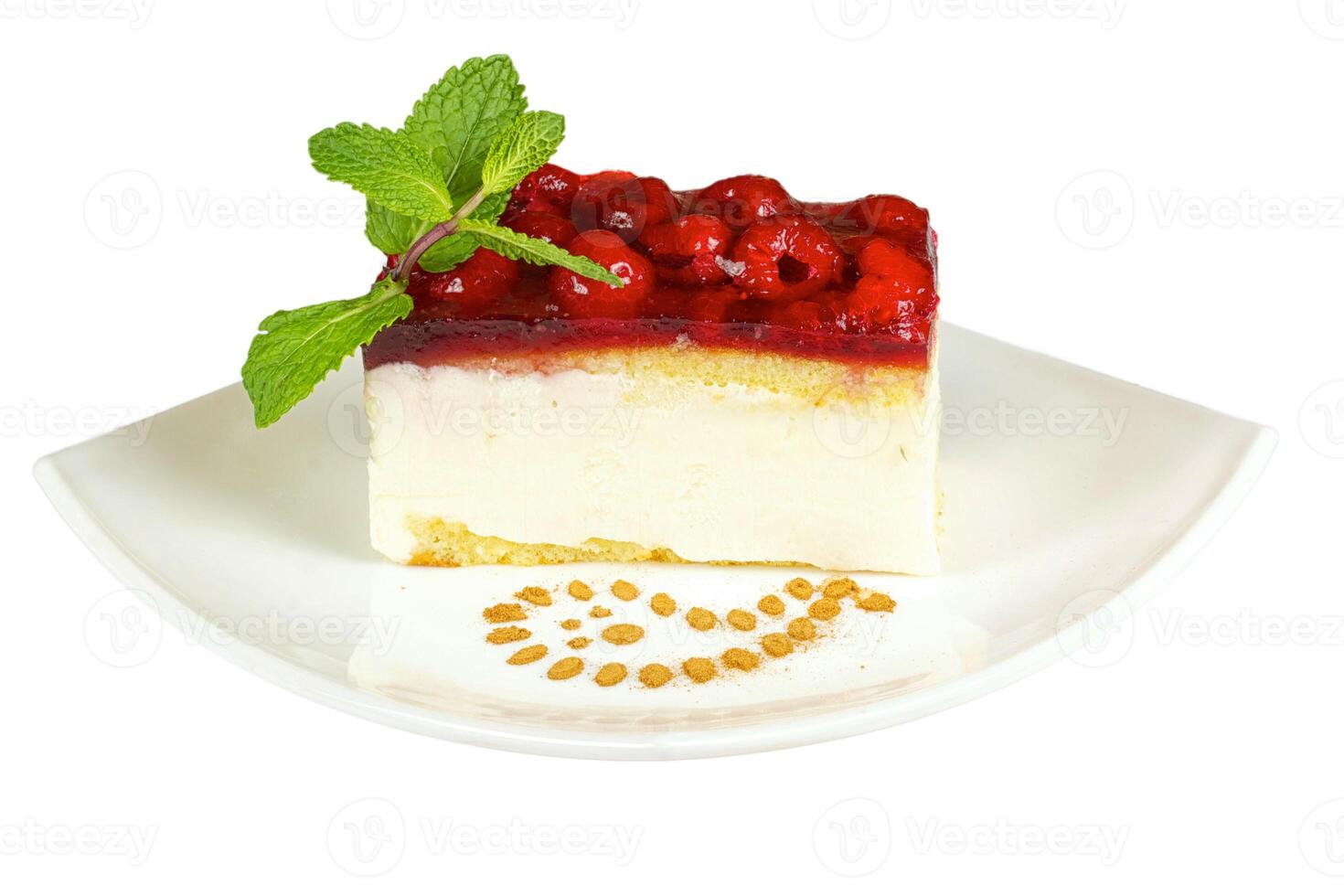 Raspberry cake isolated photo