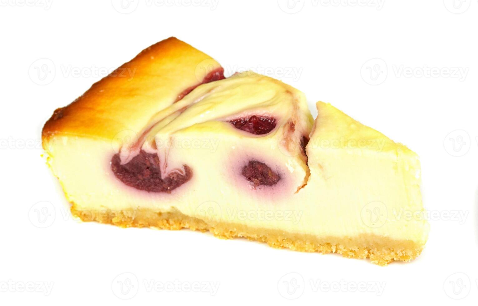 Cheesecake isolated on white photo
