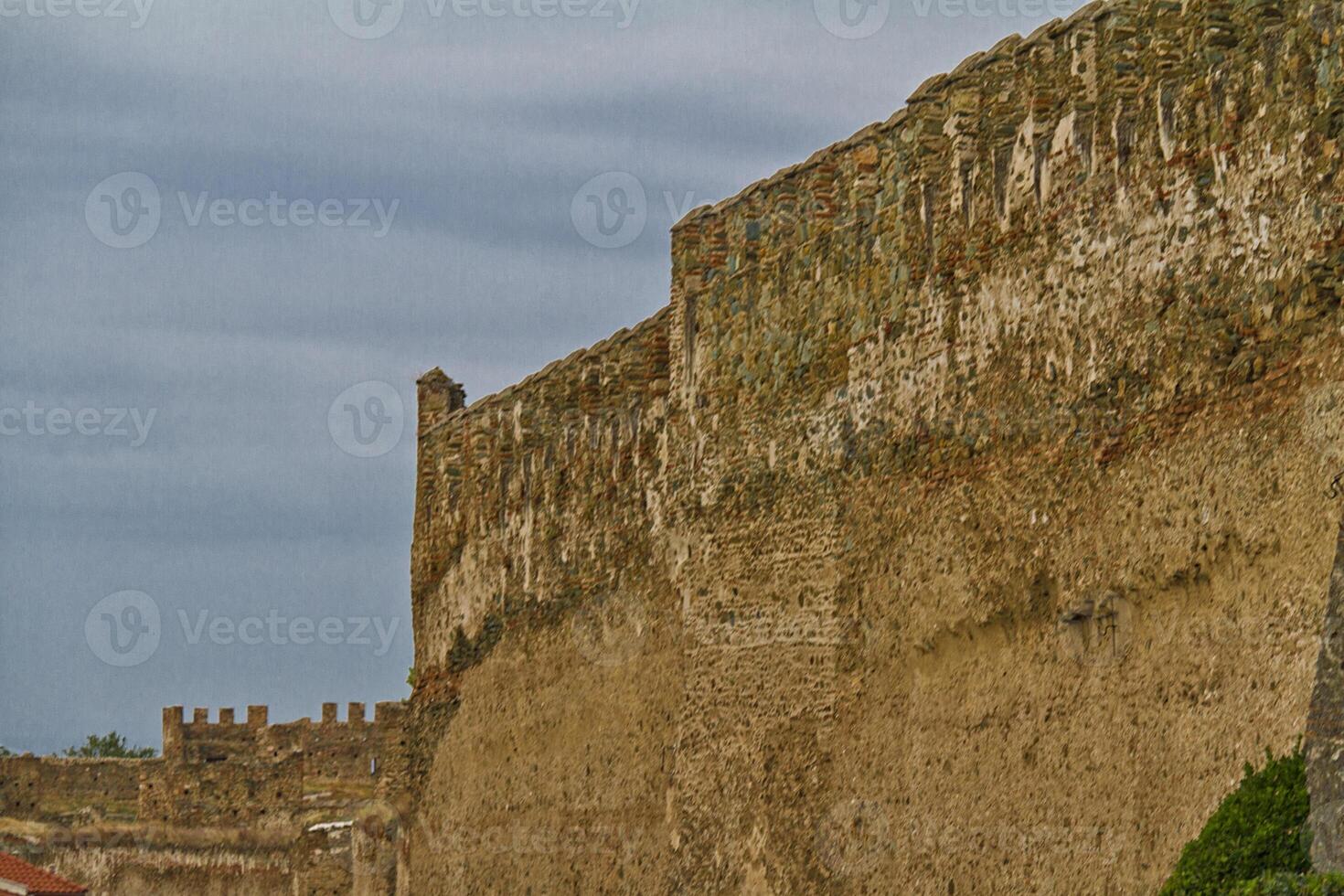 Eptapyrgio the fortified wall in the Upper Town of Thessaloniki Greece photo
