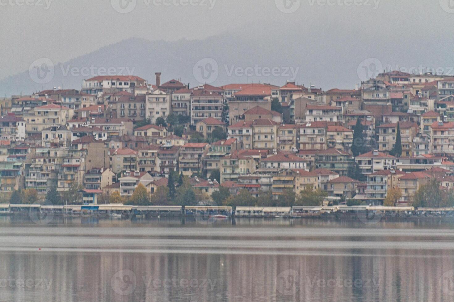 Kastoria traditional old city by the lake at Greece photo