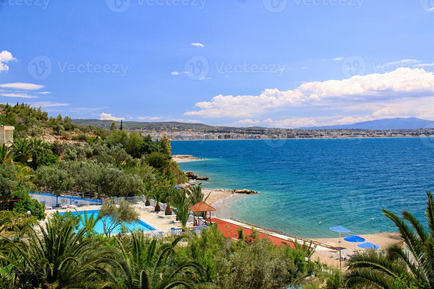 Beautiful sea coast in Greece photo