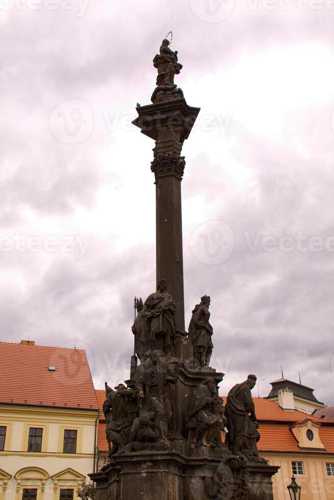 Old Prague city view - old buildings photo