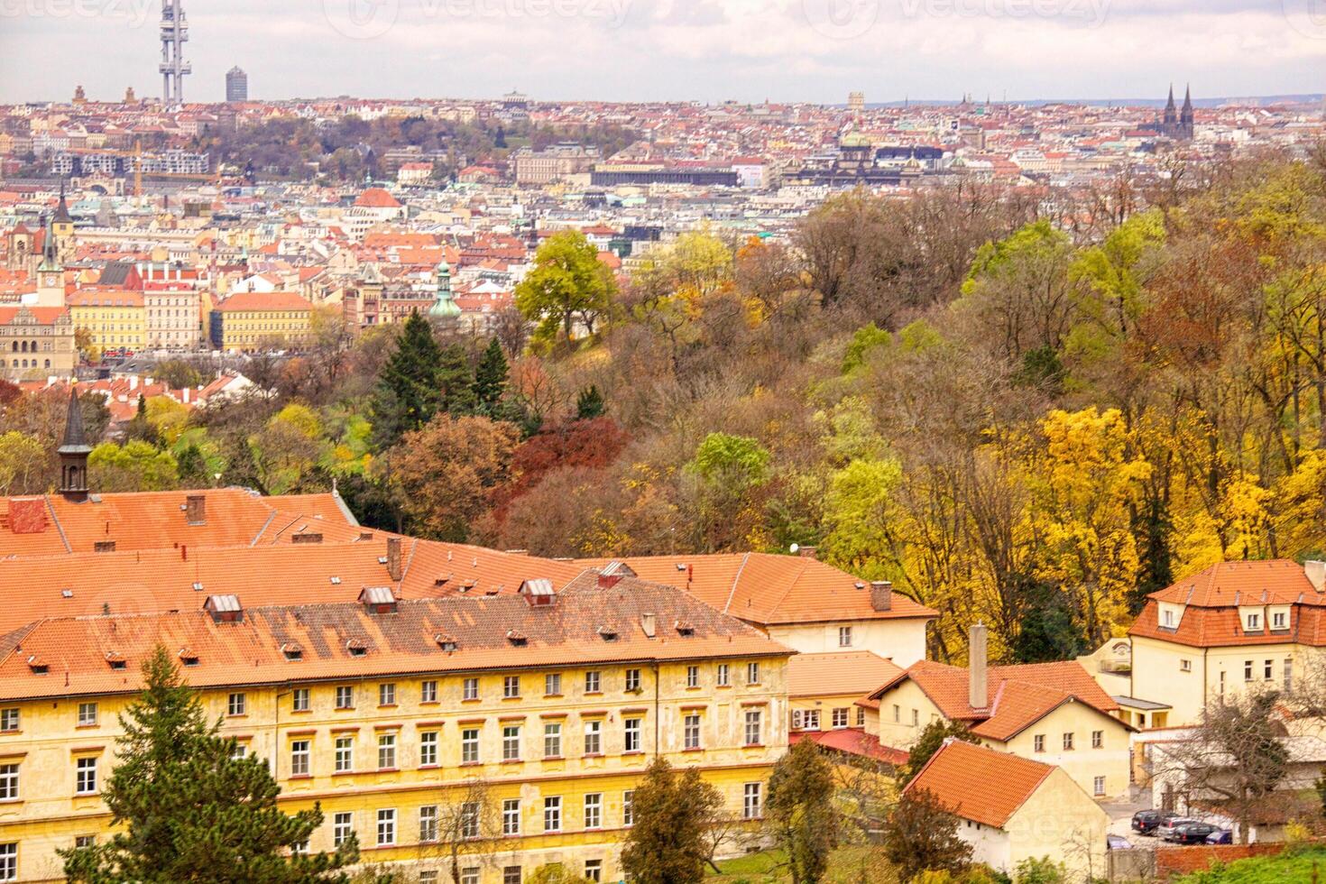 The View on the Prague's gothic Castle and Buildings photo