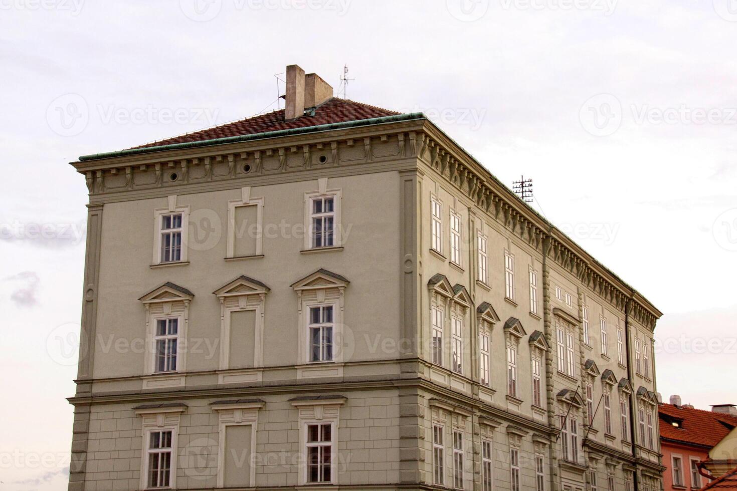 Old Prague city view - old buildings photo