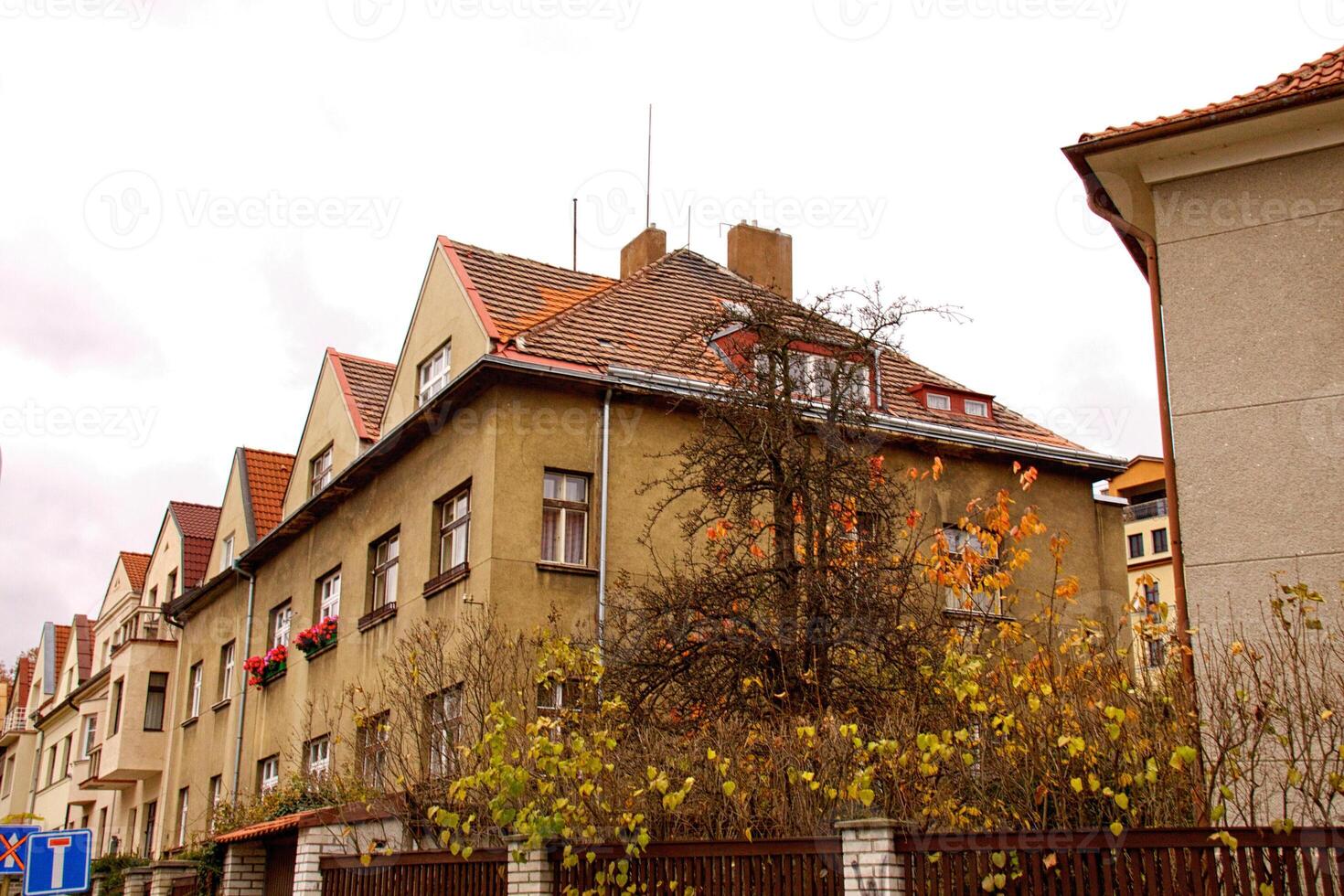 Old Prague city view - old buildings photo