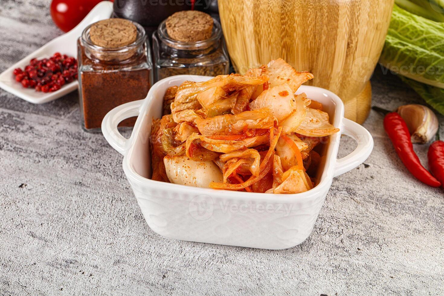 Korean cuisine fermented cabbage kimchi photo