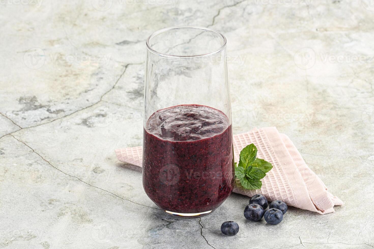 Fresh sweet natural blueberry smoothie photo