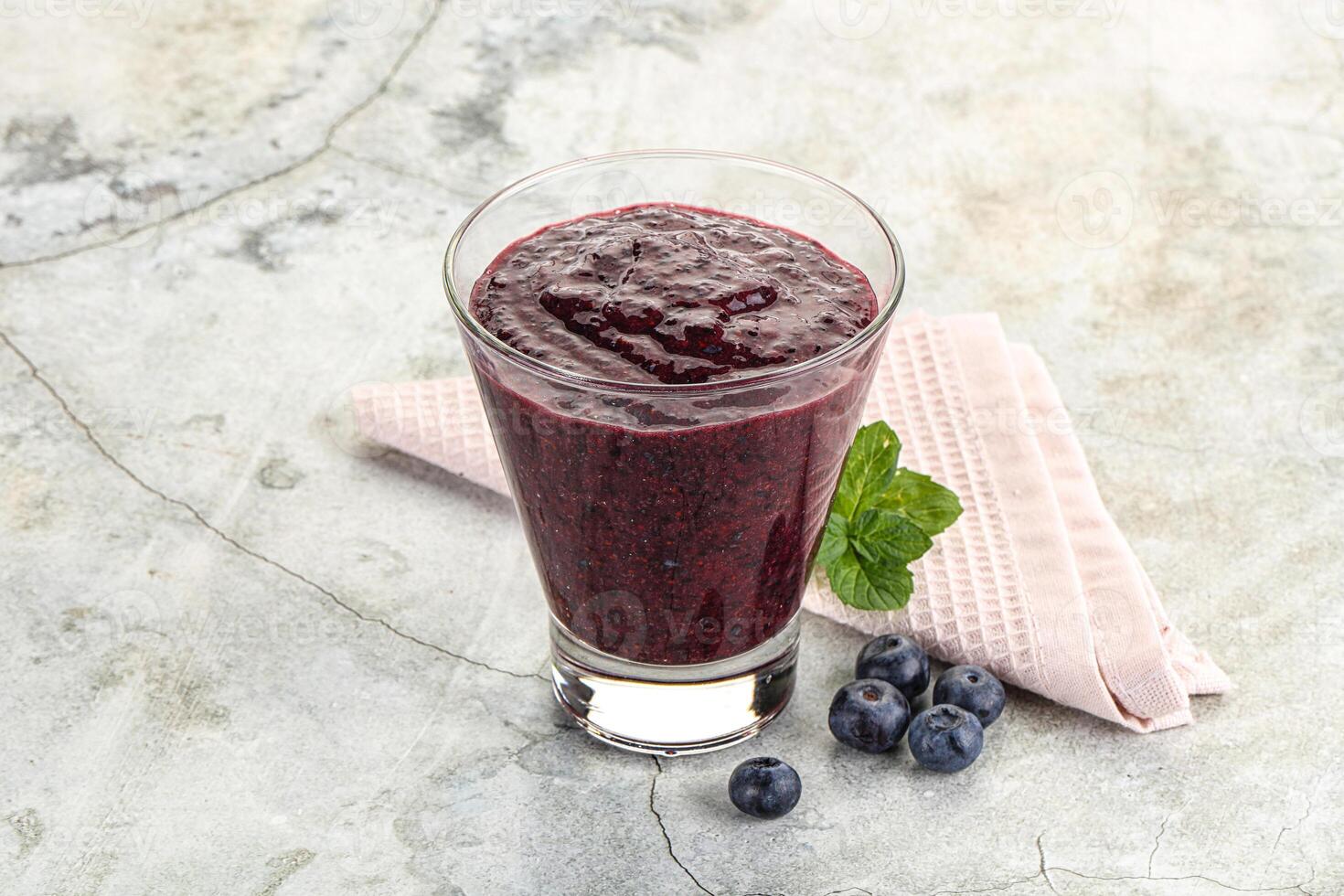 Fresh sweet natural blueberry smoothie photo