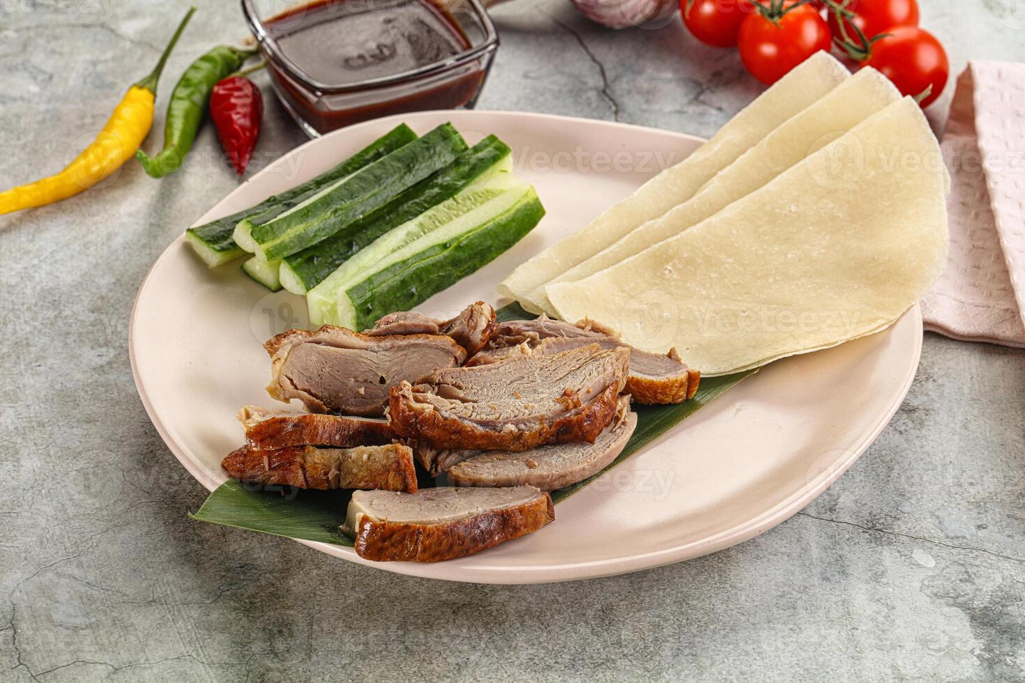 Chinese cuisine - roasted duck breast photo