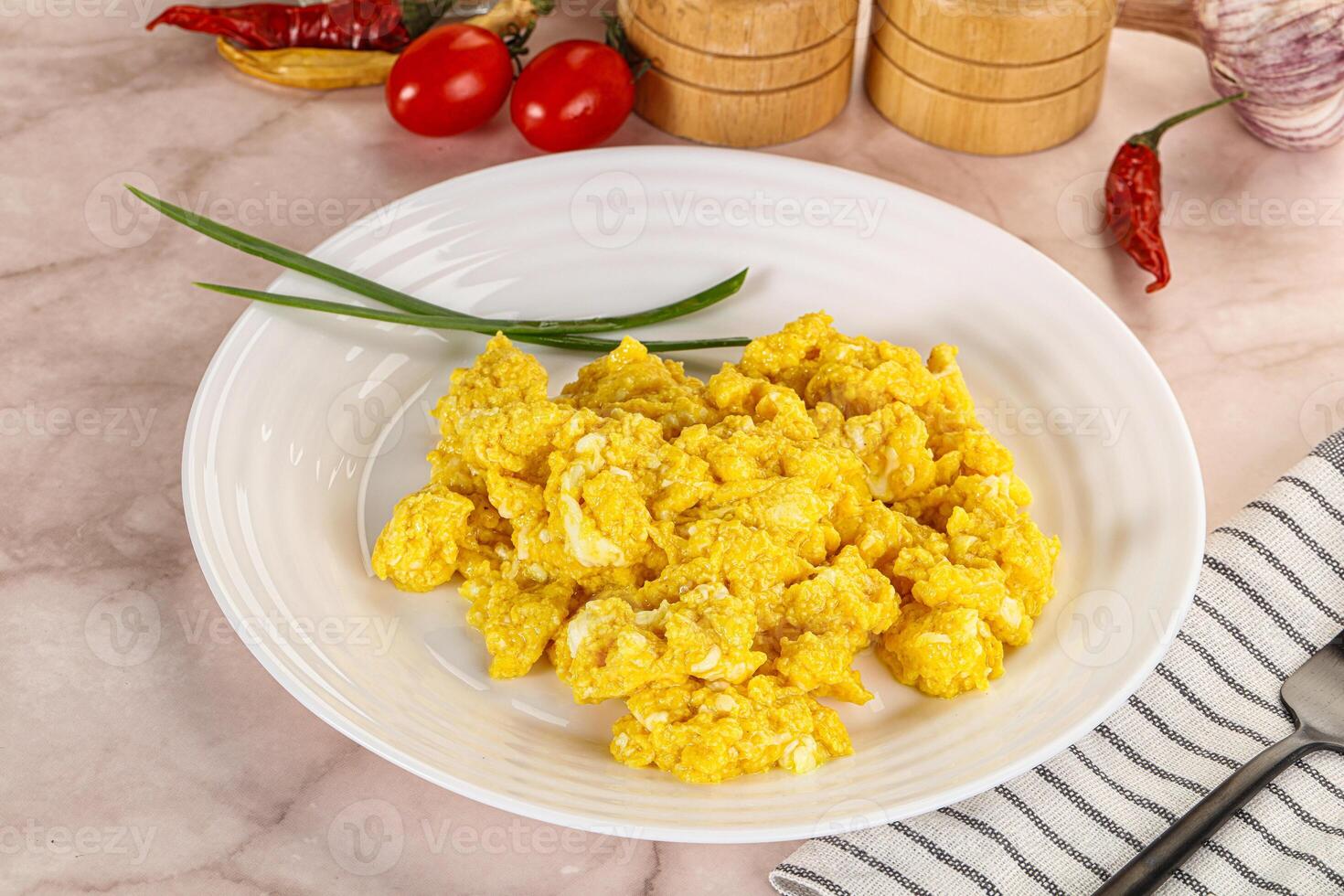 Scrambled egg in the bowl photo