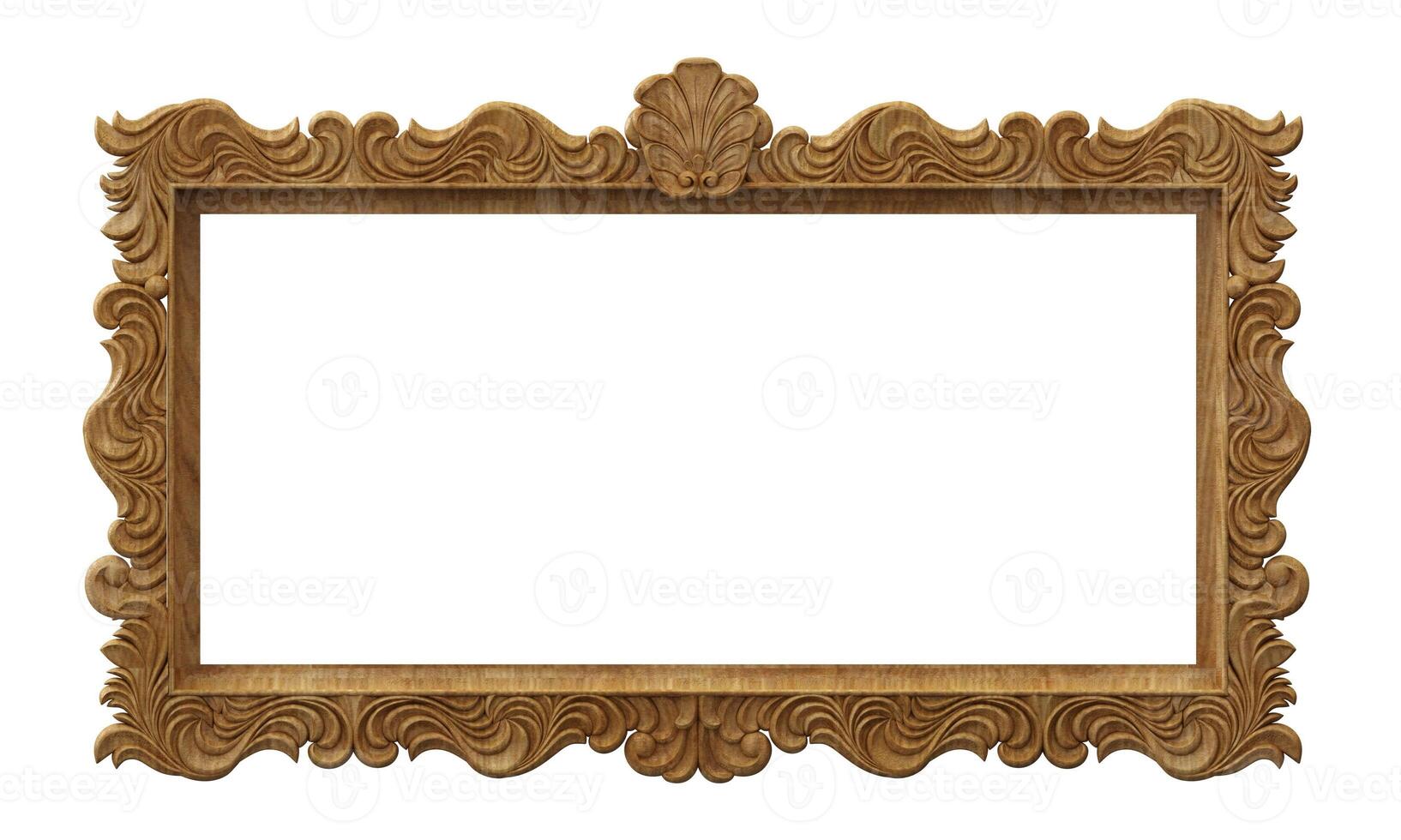 Classic wooden frame in the Baroque style photo