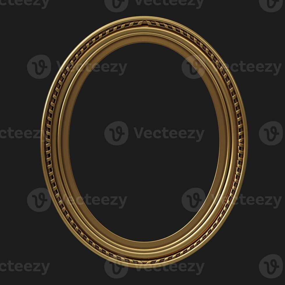 Round classical carved oval gold frames photo