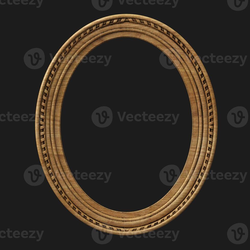 Wooden ring frame isolate template photo