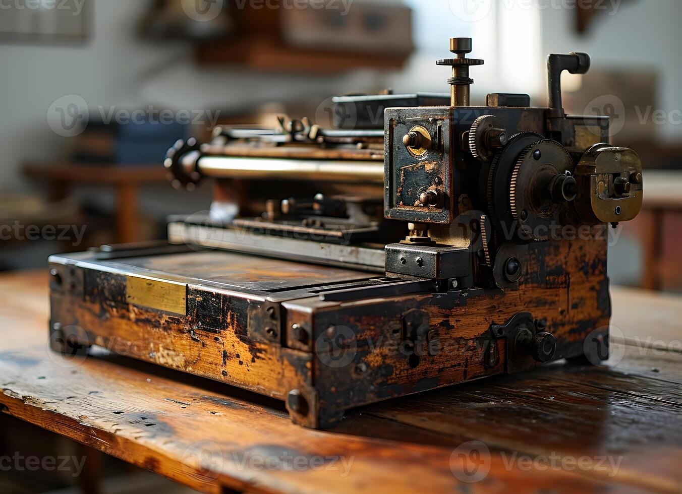 AI generated View of a Beautiful block printing modern machine photo