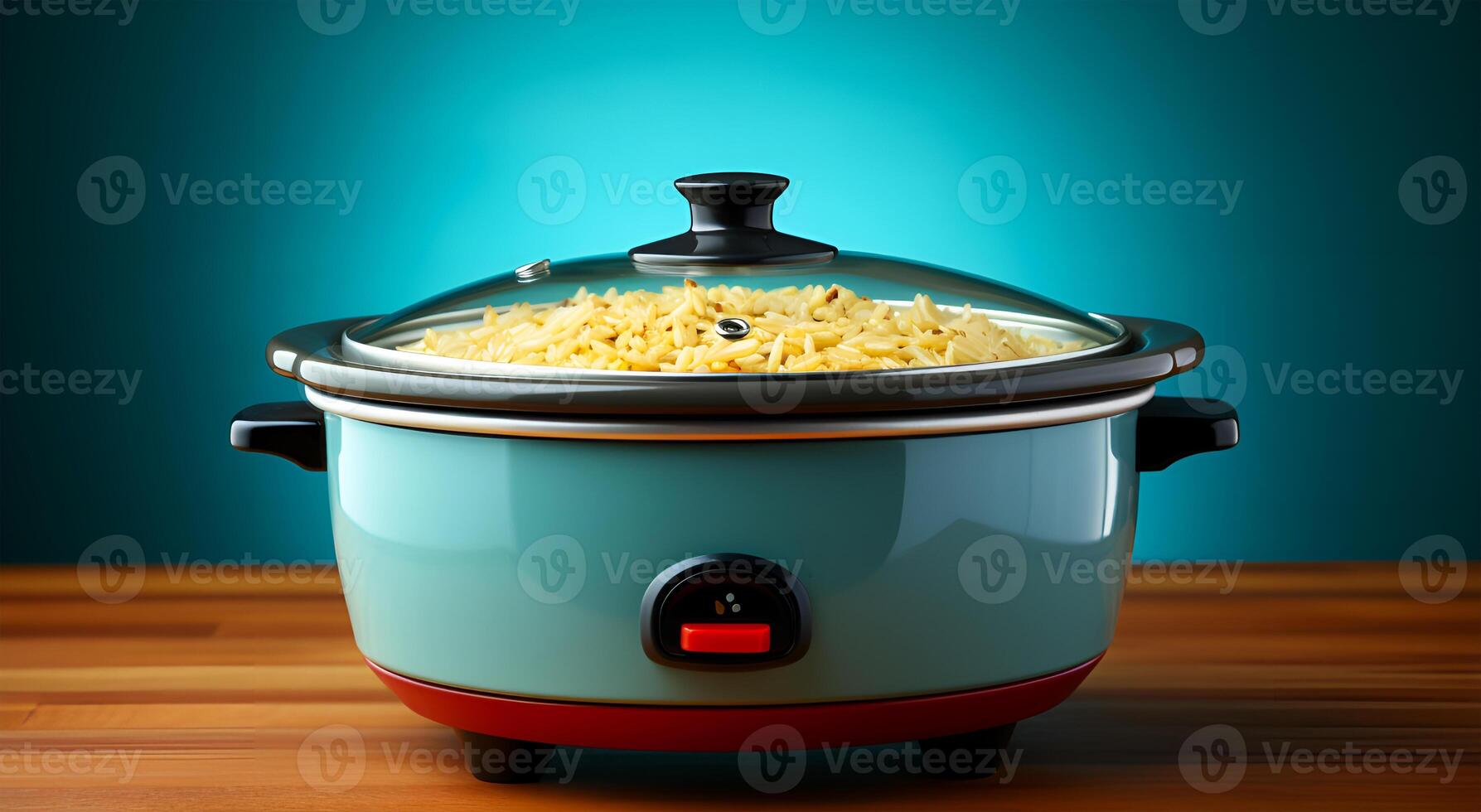 AI generated A rice cooker that has a beautiful view of cooking rice photo