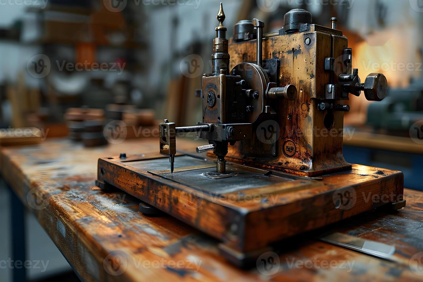 AI generated View of a Beautiful block printing modern machine photo