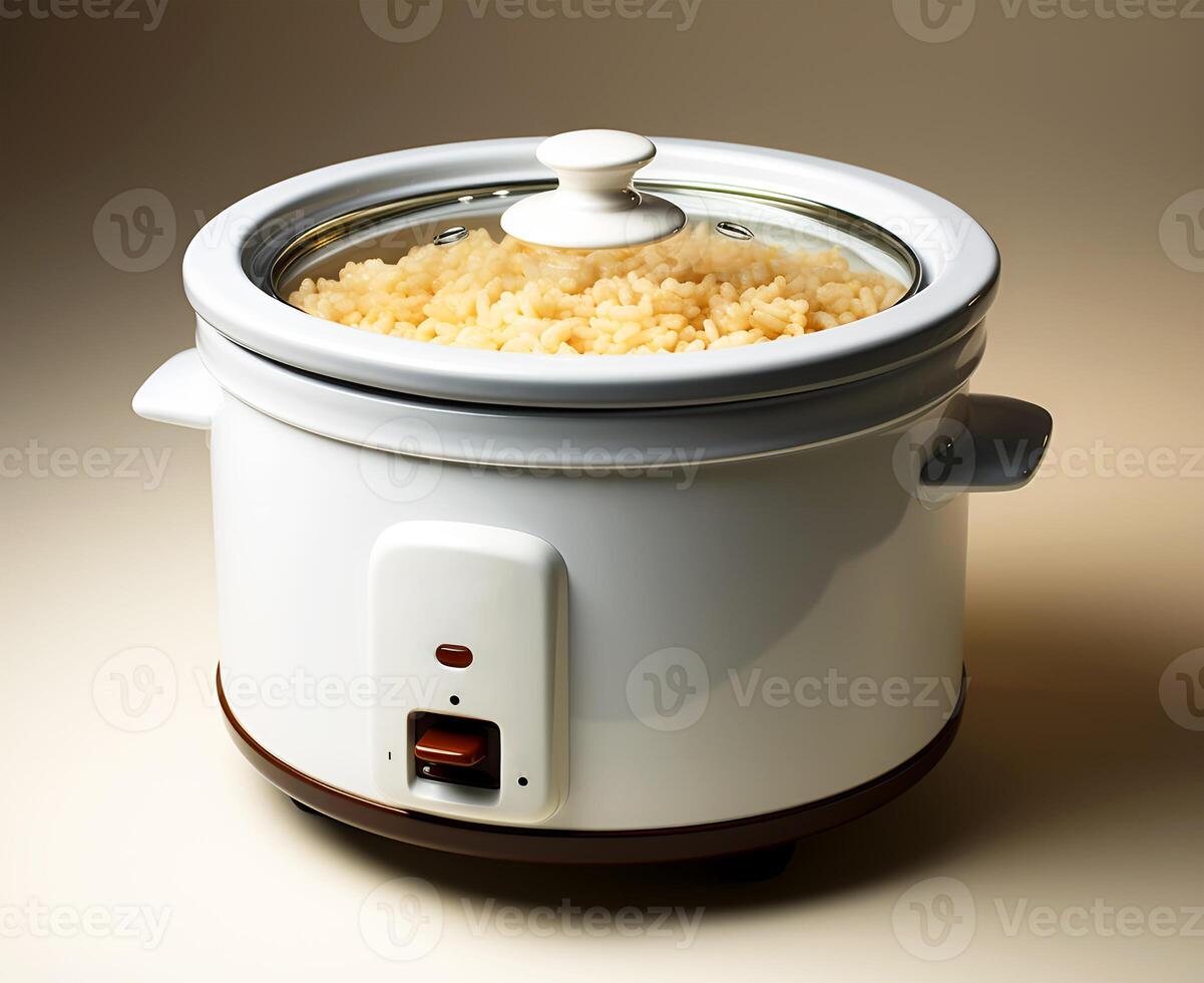 AI generated A rice cooker that has a beautiful view of cooking rice photo