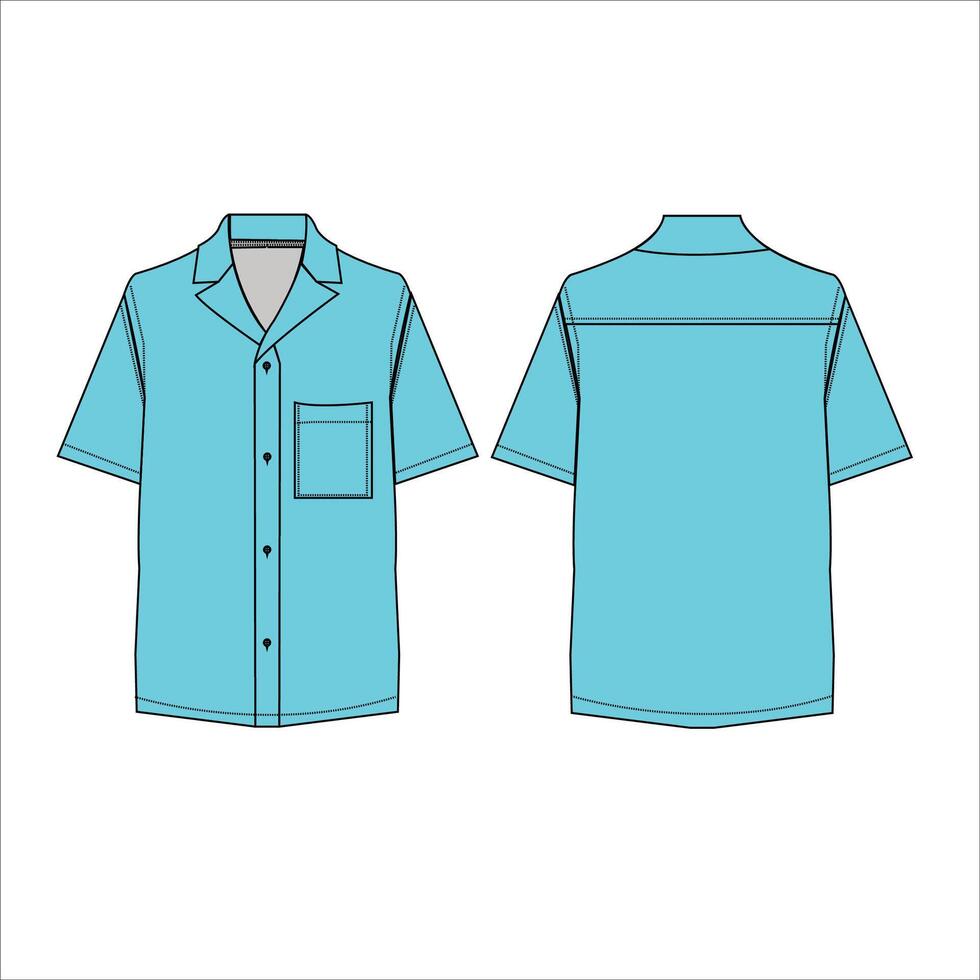 hawaiano camisa diseño plano bosquejo vector