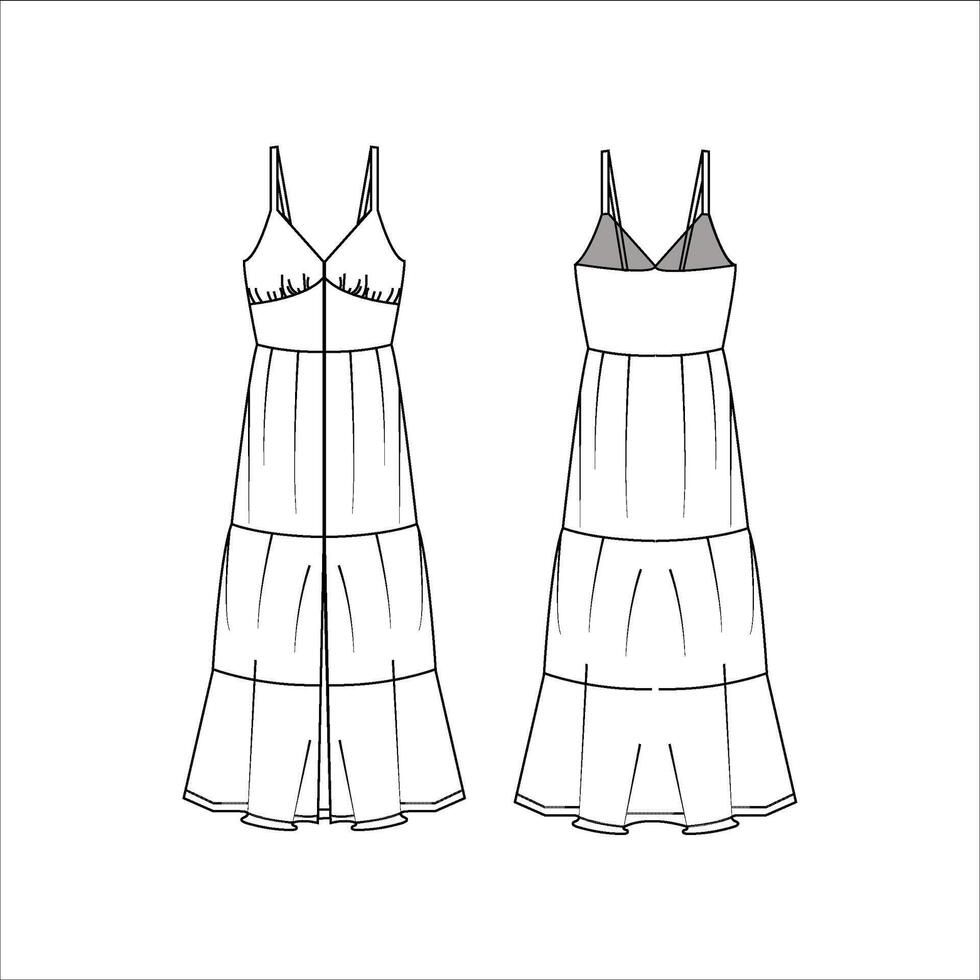 Long Sleeve Square Neck Bodycon Dress, Long Sleeve Cut Dress Fashion Illustration vector