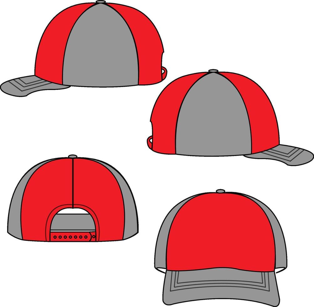 Baseball red color stylist cap illustration vector
