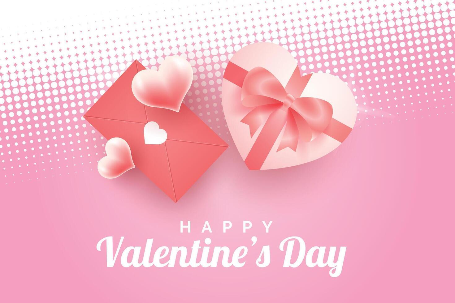 valentine's day background with hearts and gift boxes vector