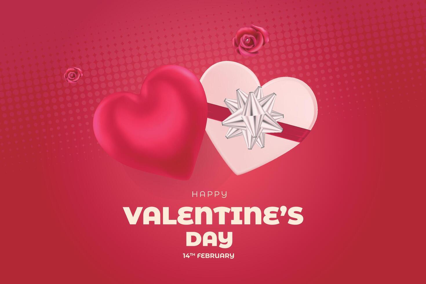 valentine's day background with hearts and gift boxes vector