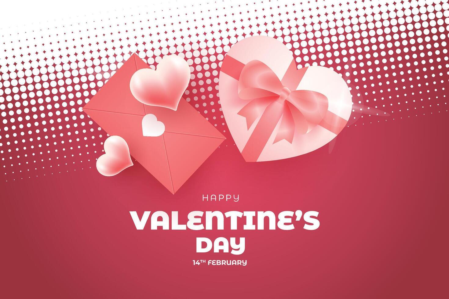 valentine's day background with hearts and gift boxes vector