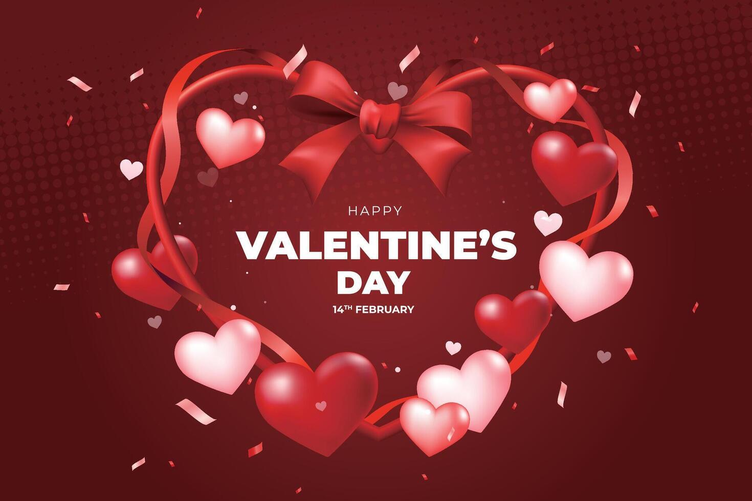 valentine's day background with hearts and gift boxes vector