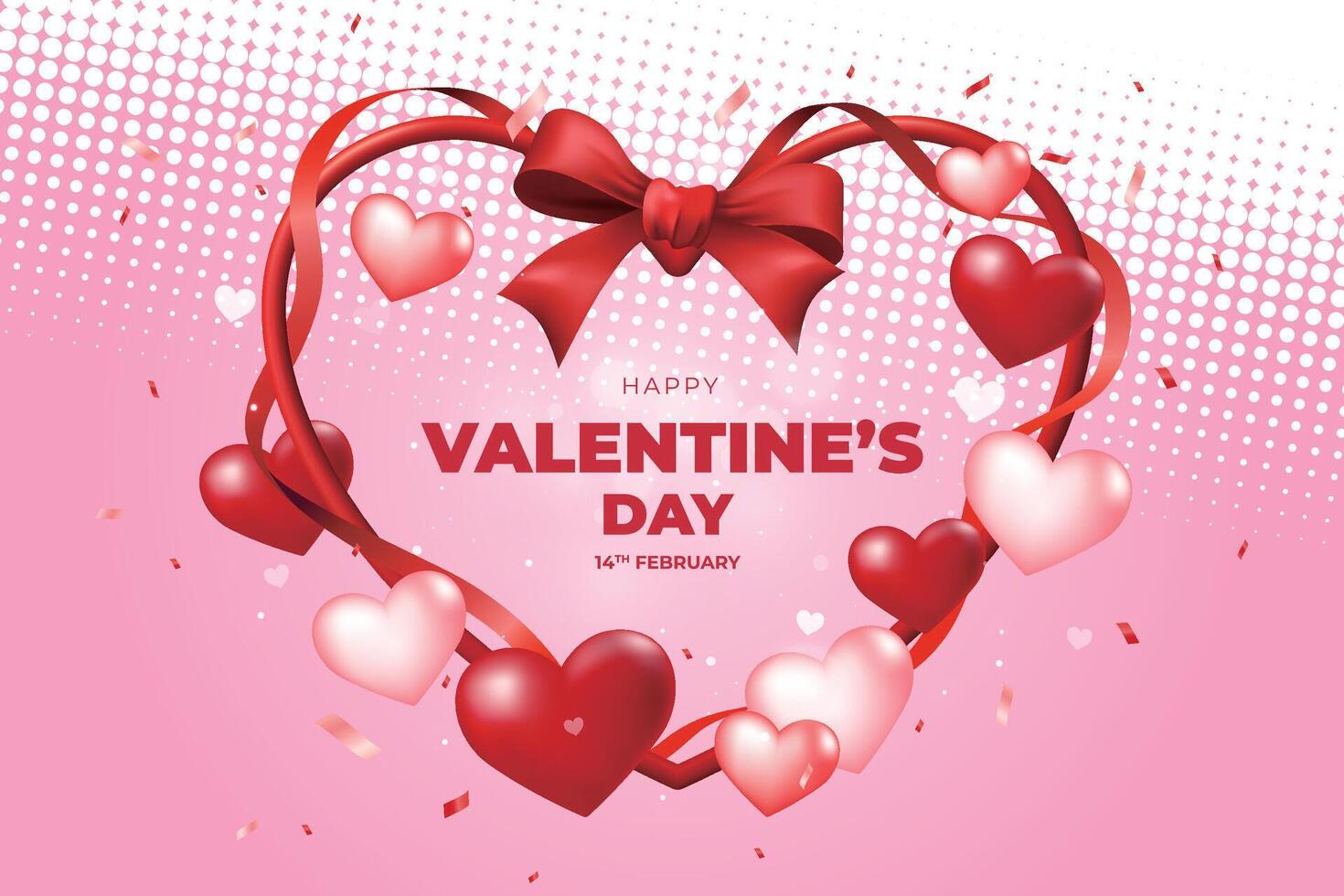 valentine's day background with hearts and gift boxes vector