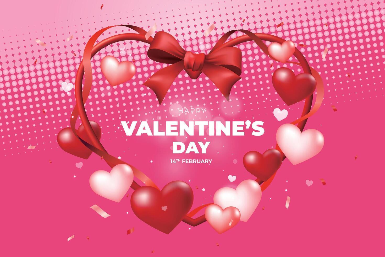 valentine's day background with hearts and gift boxes vector