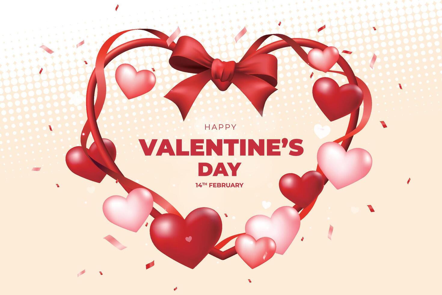 valentine's day background with hearts and gift boxes vector