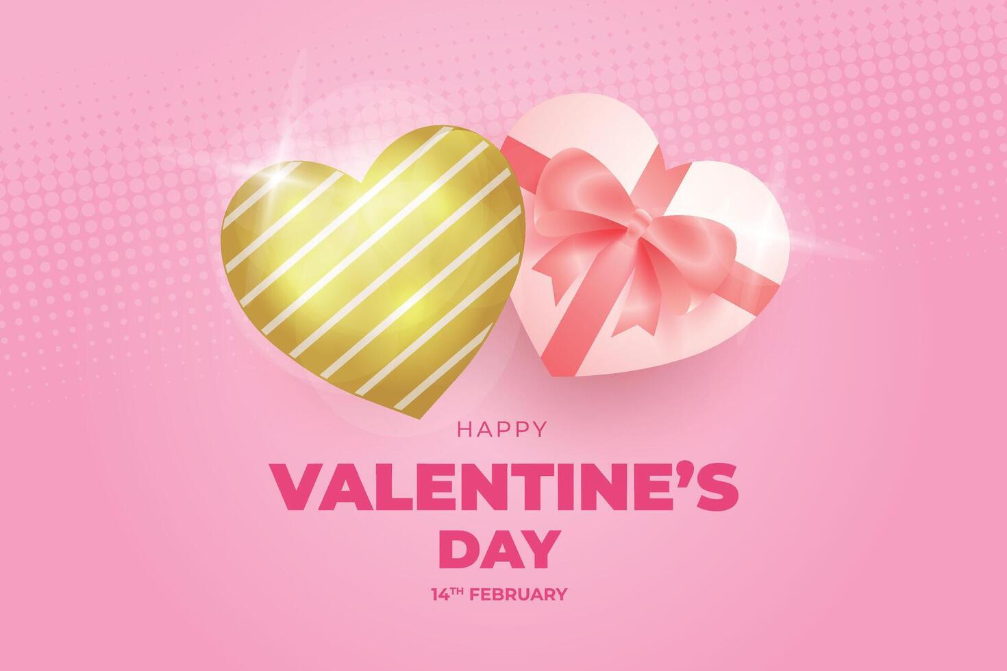 valentine's day background with hearts and gift boxes vector