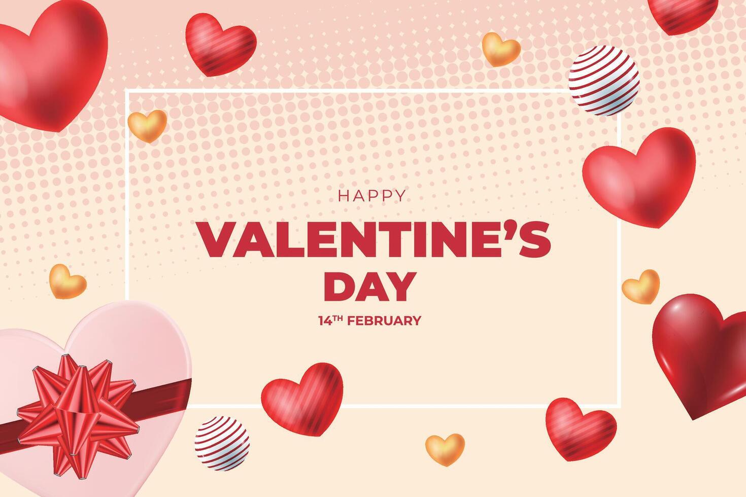 valentine's day background with hearts and gift boxes vector