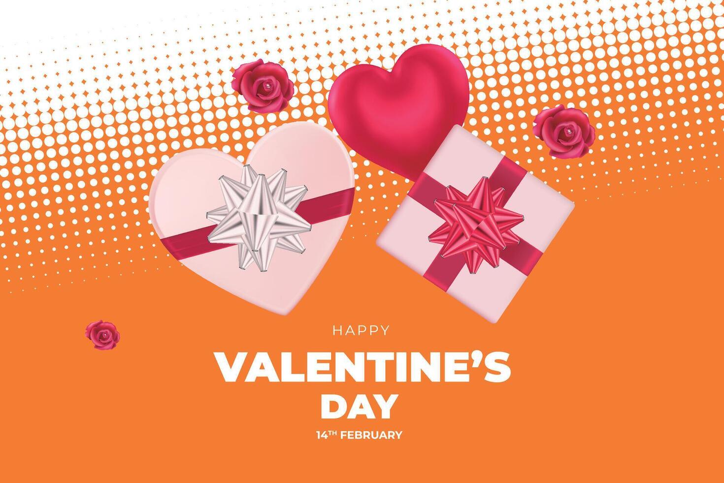 valentine's day background with hearts and gift boxes vector