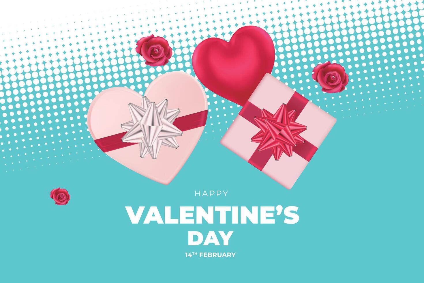 valentine's day background with hearts and gift boxes vector