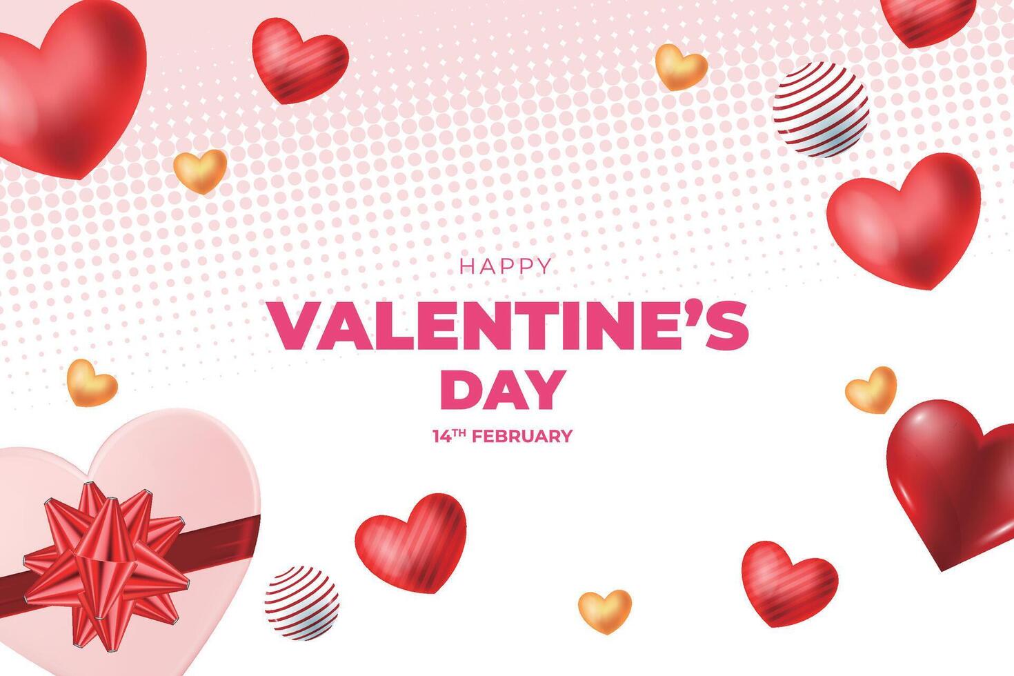 valentine's day background with hearts and gift boxes vector