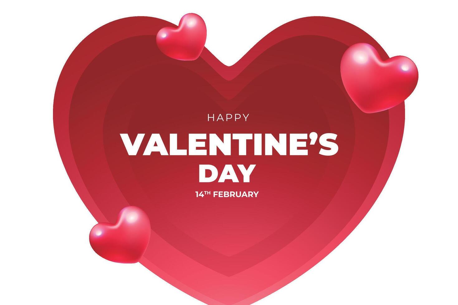 San Valentín día antecedentes con rojo corazón conformado globos vector