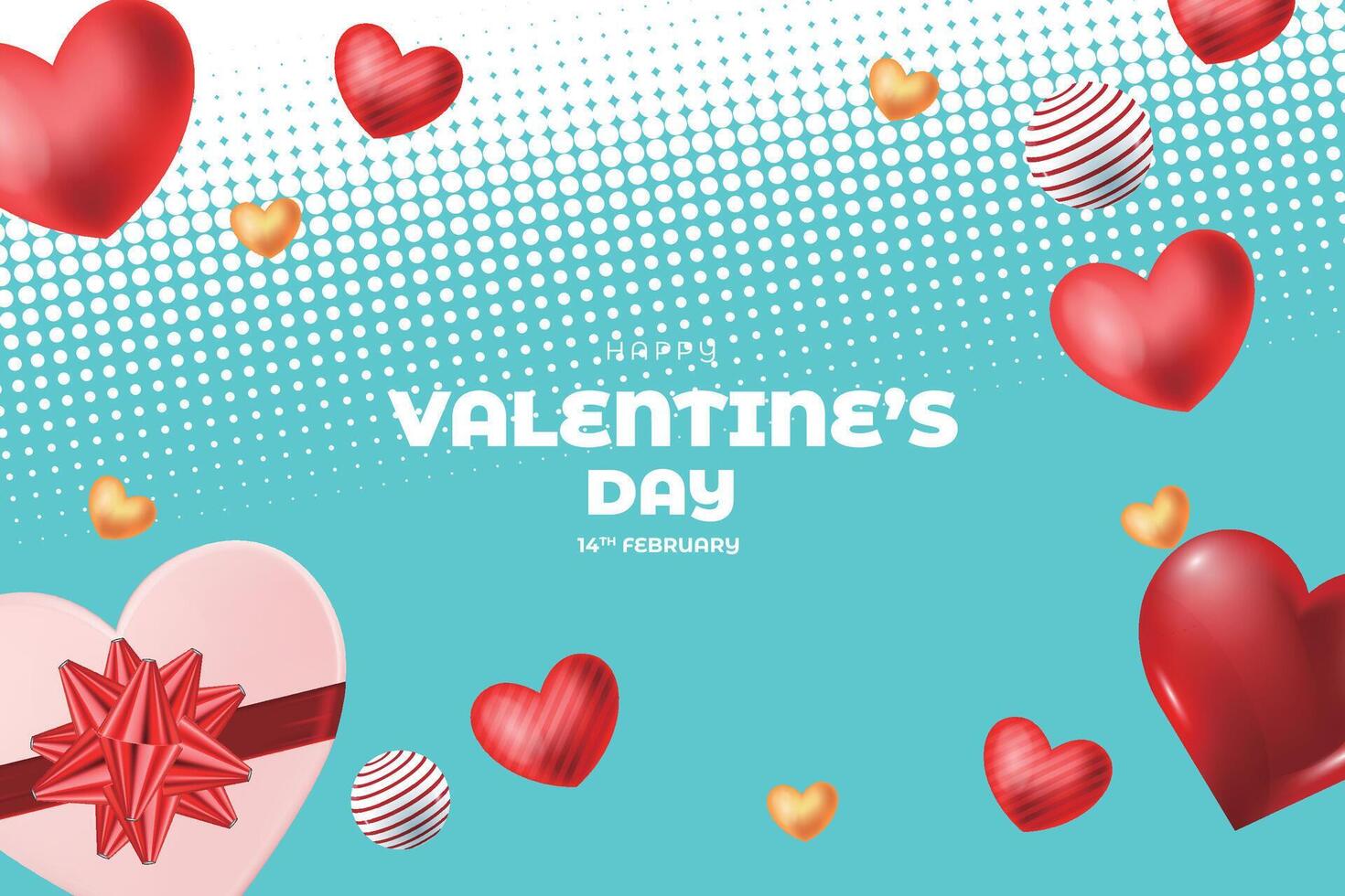 valentine's day background with hearts and gift boxes vector